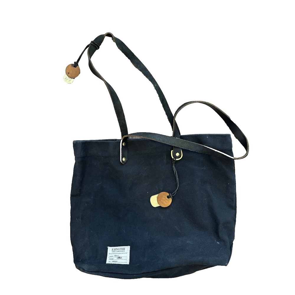 R.Riveter East/West Canvas Tote Market Handbag Black Bag Purse Cancer Support